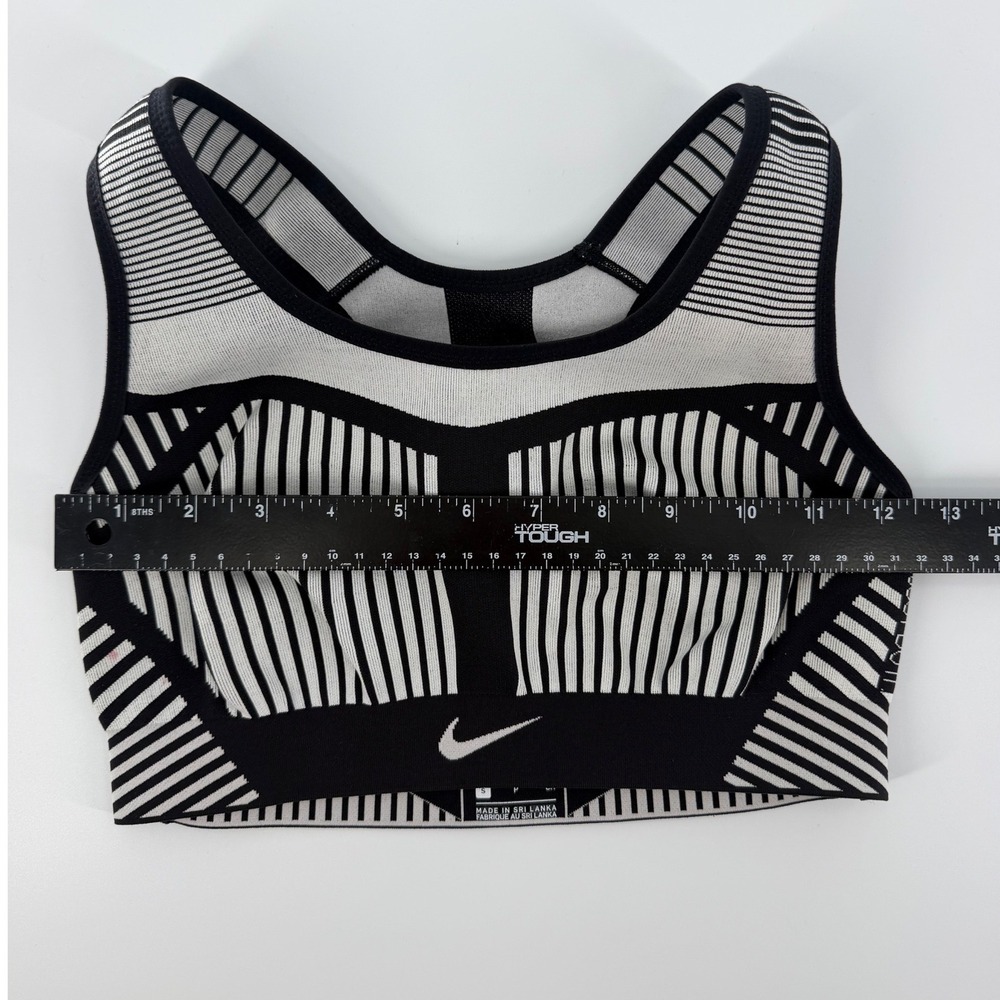 Nike Women Seamless Striped Racerback Sports Bra Black White Small 656202-477445 - Picture 6 of 6